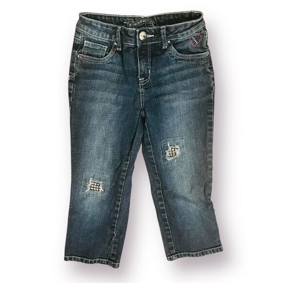 Monster High Kids Cropped Jeans Medium Embellished Blue 14 Slim - Picture 1 of 12